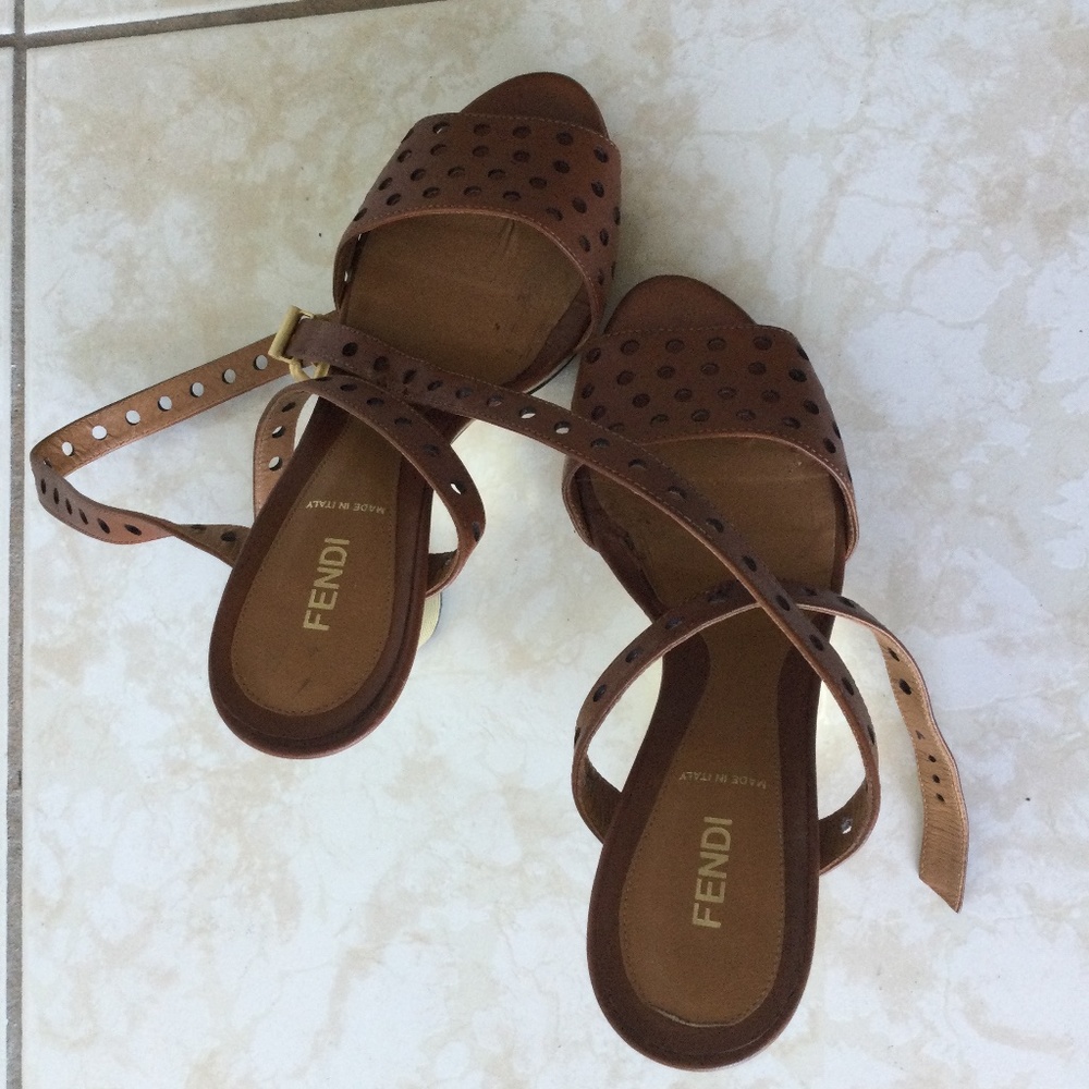 FENDI Bi-Color Platform Sandals